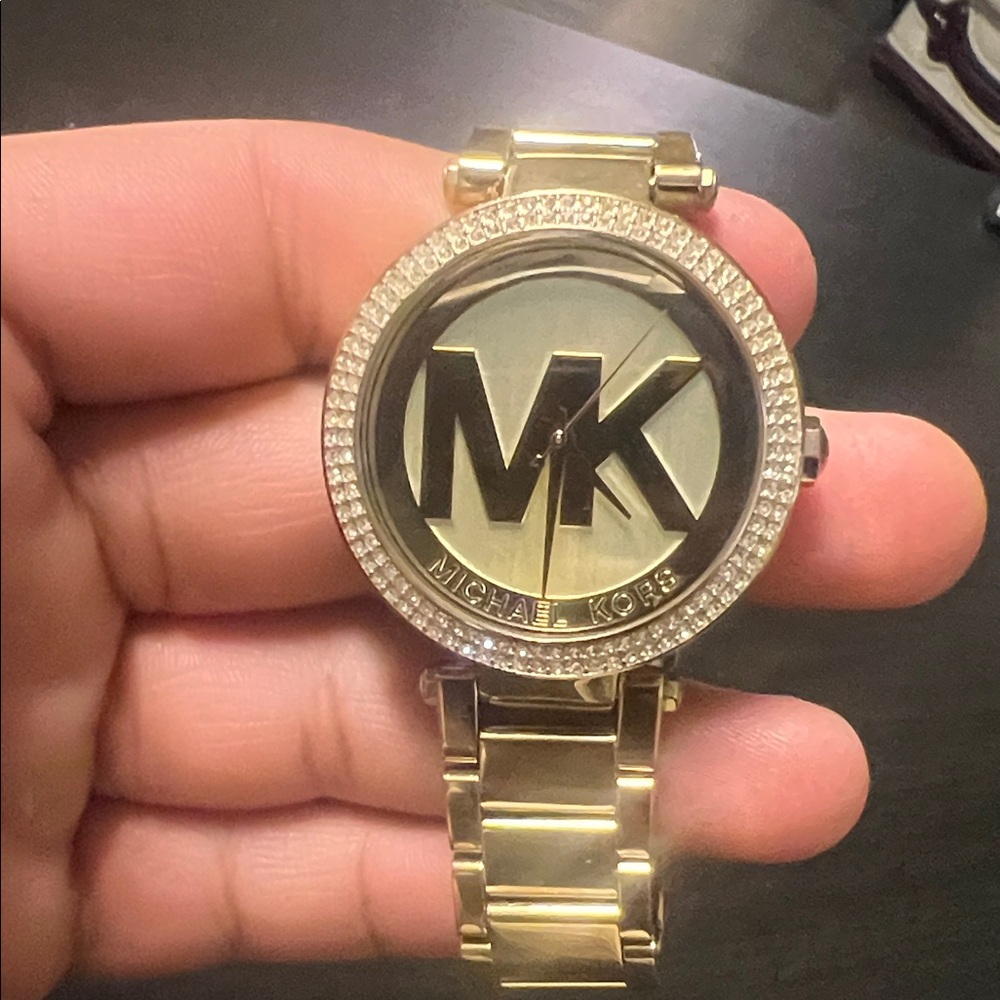Michael Kors Gold-Tone Watch with Crystal Detailing